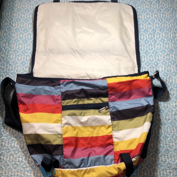 LeSportsac Retired Rainbow Lightweight Nylon Messenger Bag w Upgraded Closure - Picture 7 of 12